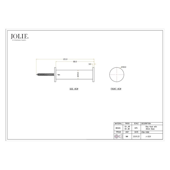 JOLIE JOLIE clothes hooks RIEU - aged gold