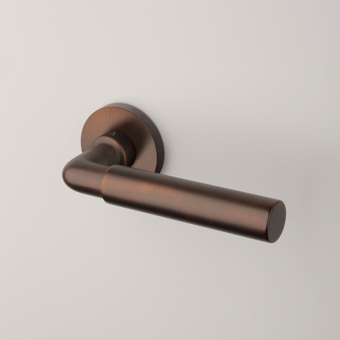 Aprile Solid APRILE door handles FICARIA on round rosette - Burnt Umber