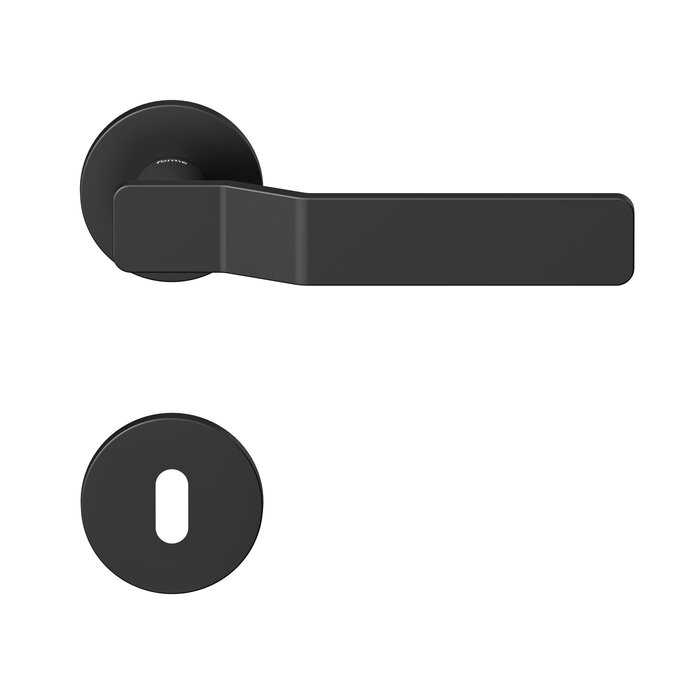 DKS Black door handles GAS PLAIN round