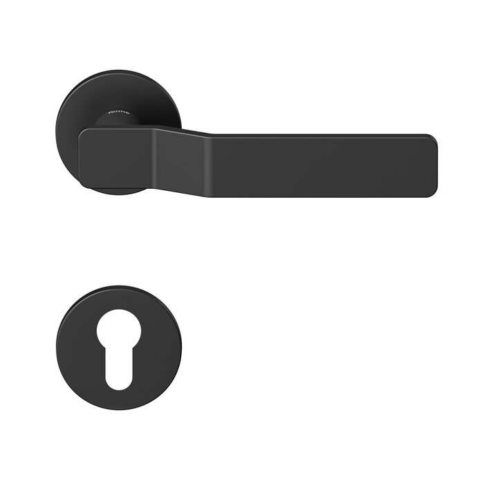 DKS Black door handles GAS PLAIN round