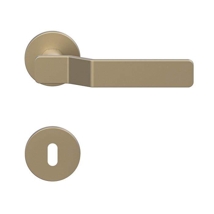 DKS Türgriffe im matten Golddesign, GAS PLAIN, rund