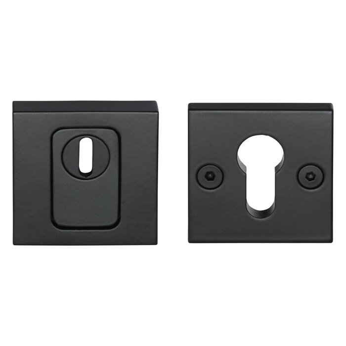 Formani Plaque de sécurité carrée pour cylindre Basics BSQVEIL-KT solide SKG*** Métal canon PVD