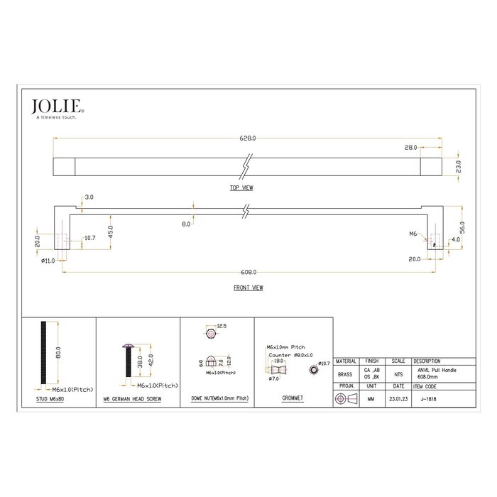 JOLIE JOLIE Handtuchhalter ANVIL - Antikgold