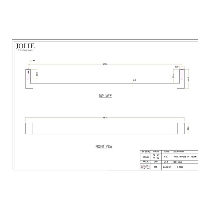 JOLIE JOLIE Möbelgriffe ANVIL - Antiksilber