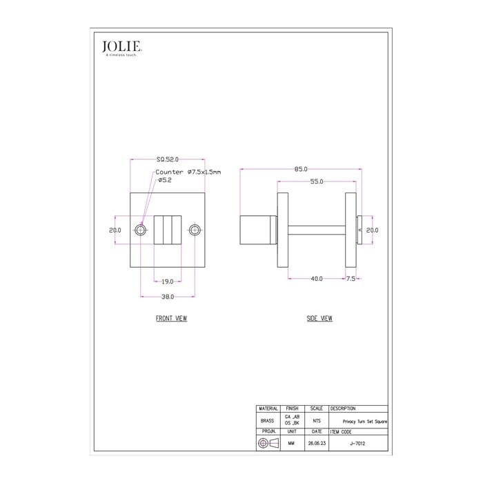 JOLIE JOLIE toilet set 52x52 - aged bronze