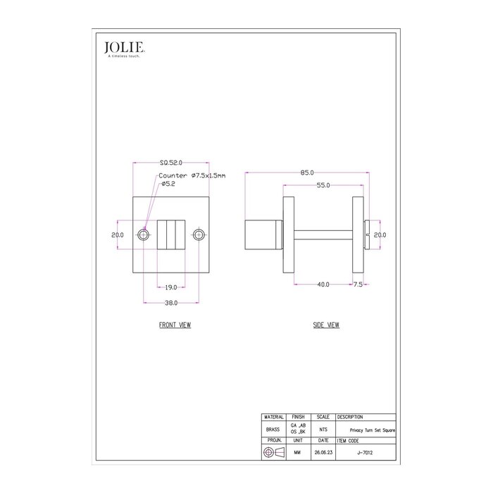JOLIE JOLIE toilet set 52x52 - aged gold