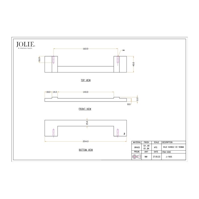 JOLIE JOLIE VILLE Möbelgriffe – Antikschwarz