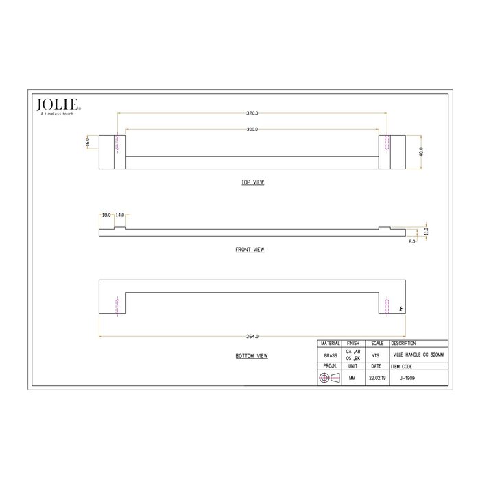 JOLIE JOLIE VILLE furniture handles - aged black