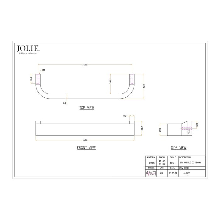 JOLIE JOLIE Möbelgriffe LIV – gealterte Bronze