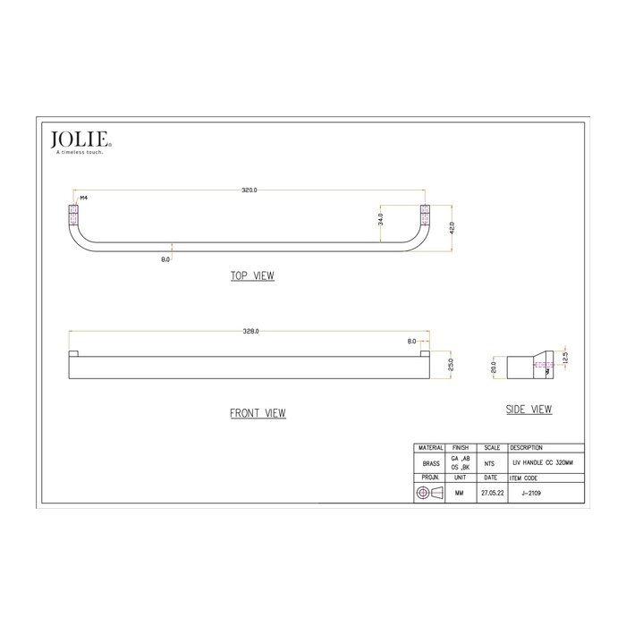 JOLIE JOLIE furniture handles LIV - aged bronze