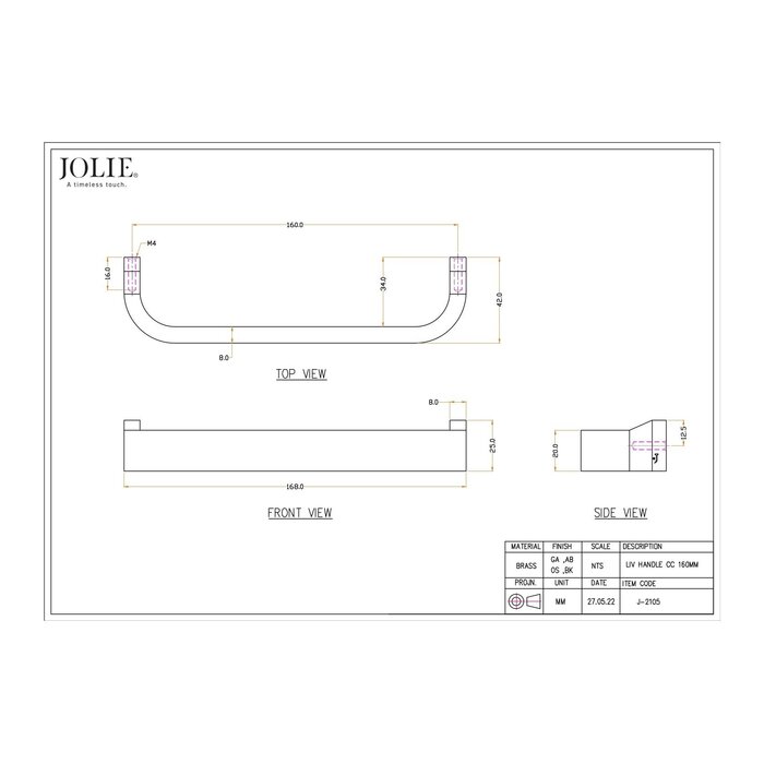 JOLIE Poignées de meubles JOLIE LIV - argent vieilli