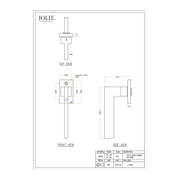 JOLIE Paar JOLIE „EVOKE“ Türgriffe in gealterter Bronze