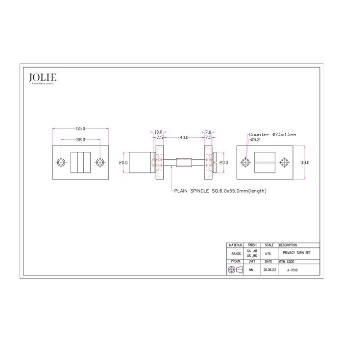 JOLIE JOLIE WC-Set 55x32 - Antikschwarz