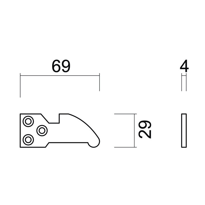 HDD Neus voor deurkruk Klinkespel - Roest