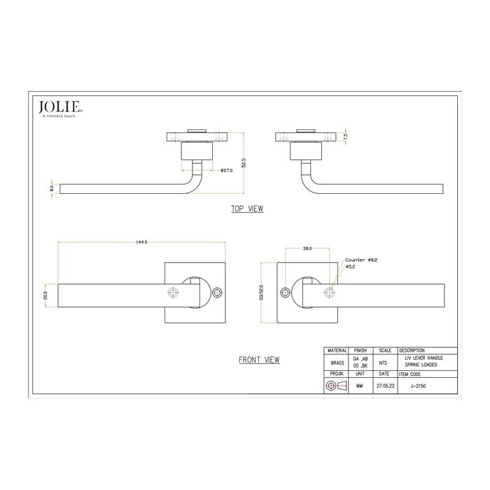 JOLIE Paar JOLIE „LIV“ Türgriffe in gealtertem Silber