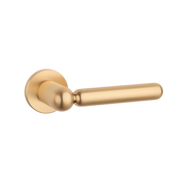 Aprile Solid APRILE prestige door handles RUBIA on round rosette - Matte gold