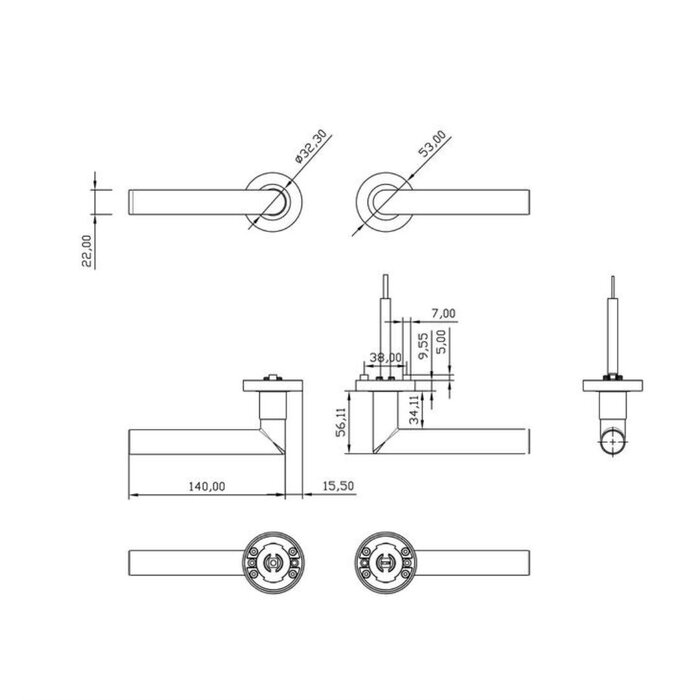 Intersteel Intersteel Deurkruk Prolock Sicura ø22mm - Zwart