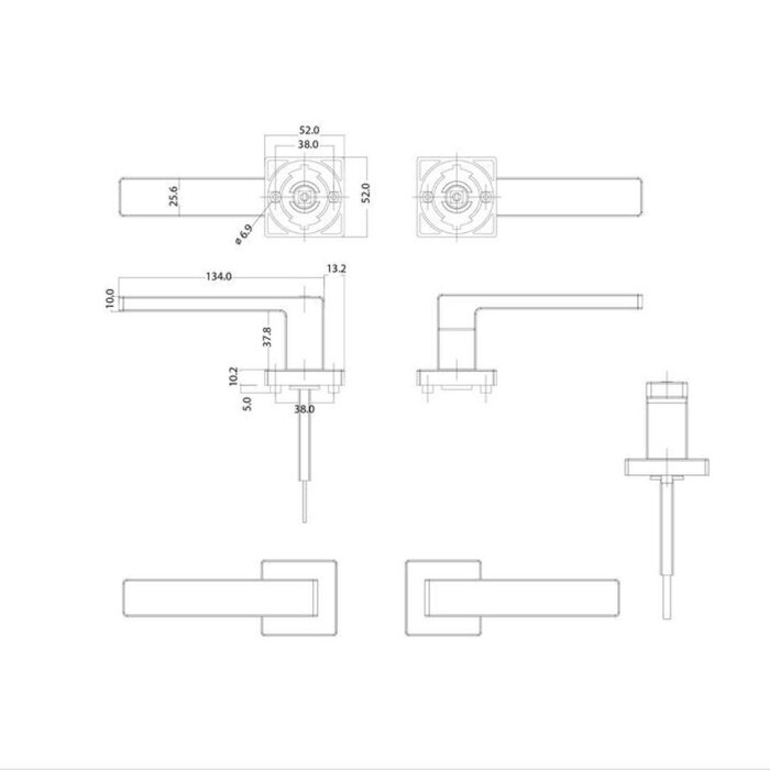Intersteel Intersteel Türgriff Prolock Cunera Edelstahl mit Blockiermechanismus – Quadratische Rosette