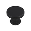 I.B.E. Round furniture knob Ø 30 mm with base - black