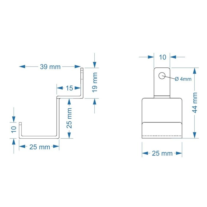 Dulimex Set van 2 zwarte haken voor akoestische panelen