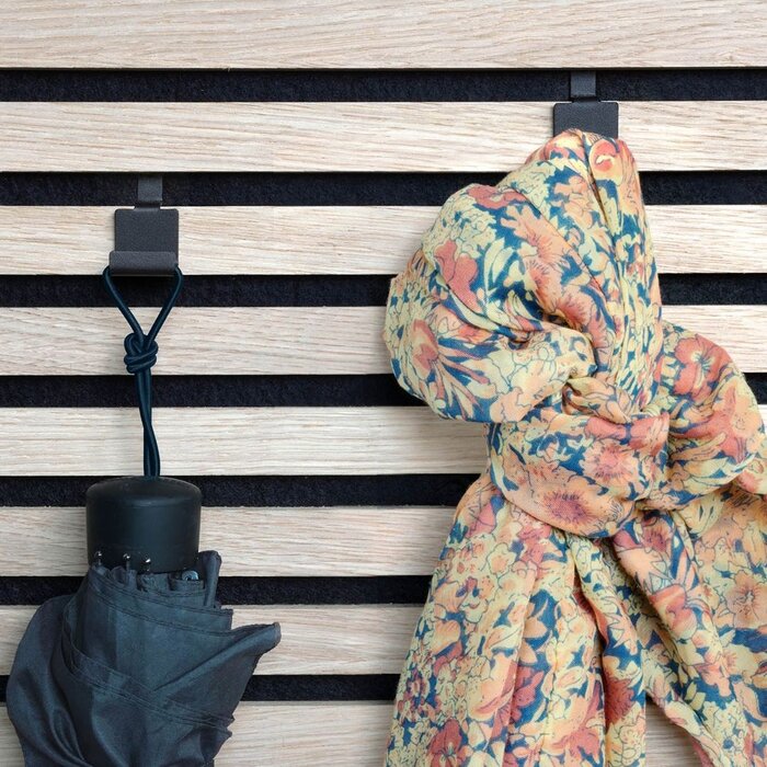 Dulimex Set of 2 black hooks for acoustic panels