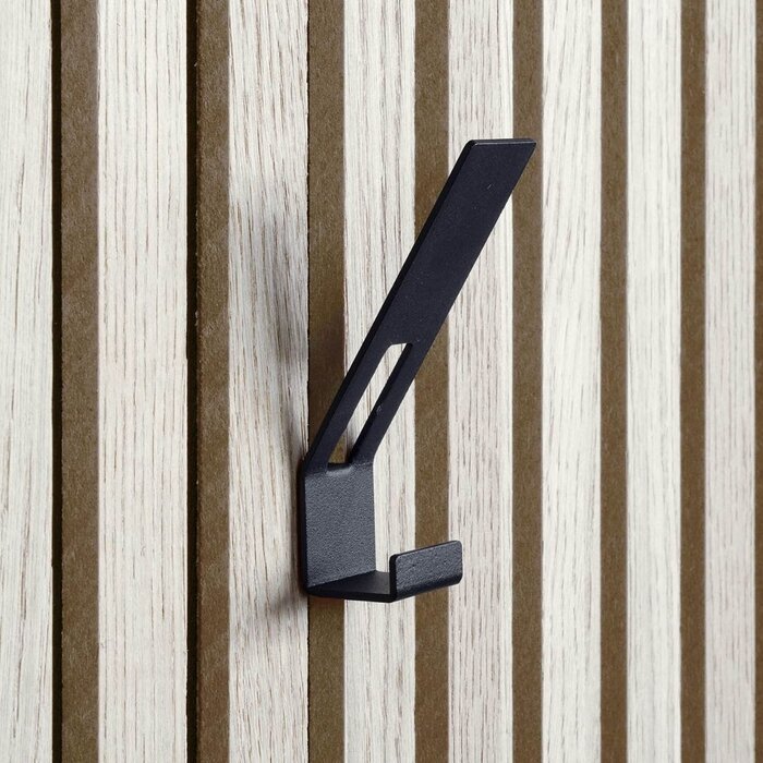 Dulimex Set of 2 black coat hooks for acoustic panels