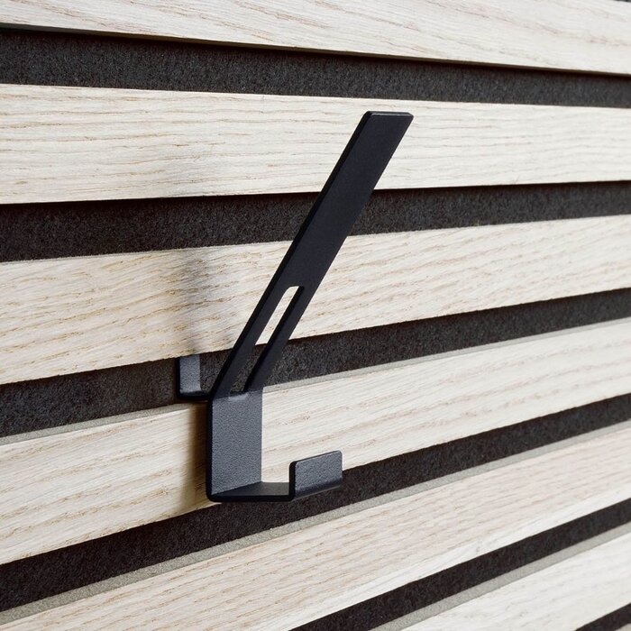 Dulimex Set mit 2 schwarzen Kleiderhaken für Akustikpaneele