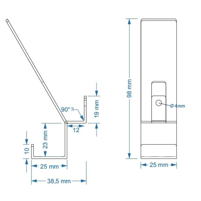 Dulimex Set mit 2 schwarzen Kleiderhaken für Akustikpaneele