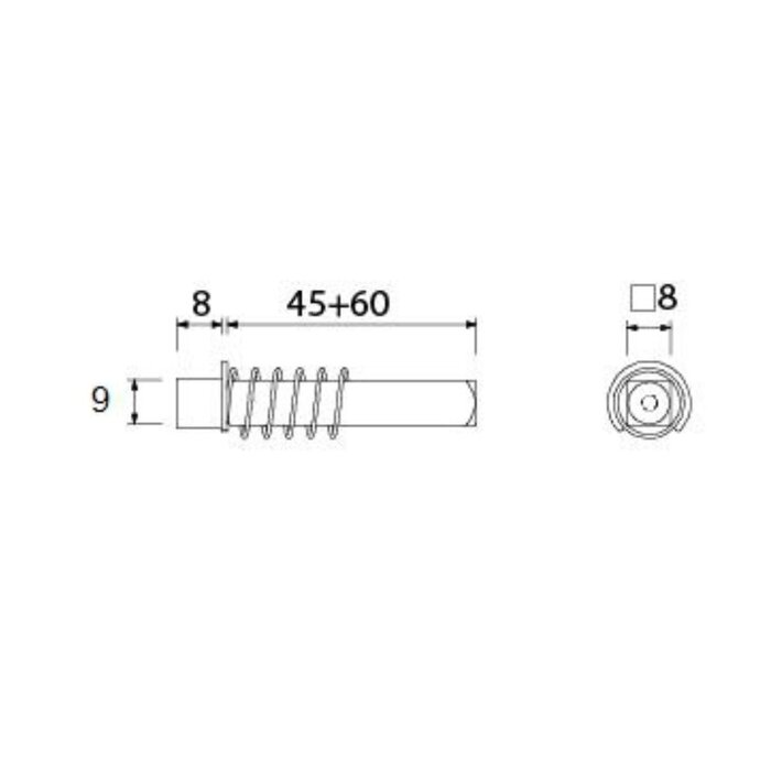 Dulimex Adapter pin single-sided 8–9 mm DD for panic locks
