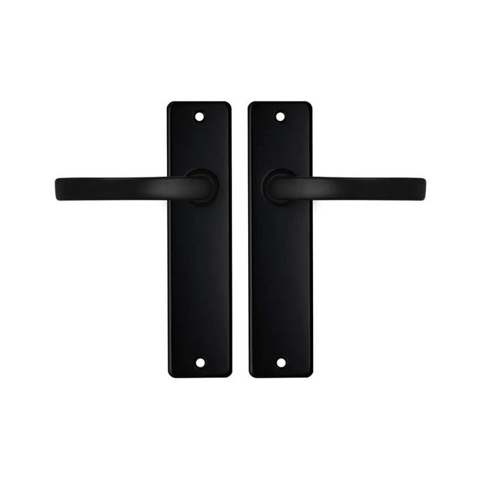 DKS Schwarze Aluminium-Türgriffe EDGE auf kurzer Platte mit Griffblock