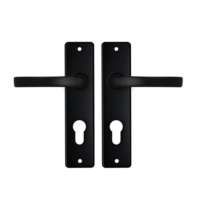 DKS Poignées de porte en aluminium noir EDGE sur protection courte avec bloc de poignée