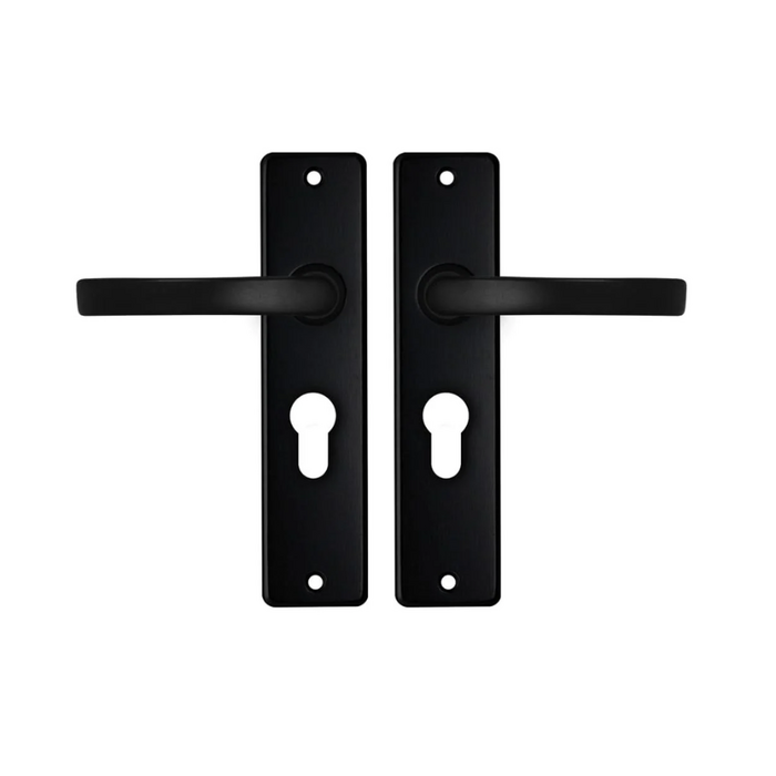 DKS Black aluminum door handles EDGE on short plate with handle Block