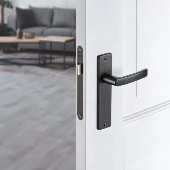 DKS Türgriffe aus anthrazitgrauem Aluminium, EDGE-Profil, kurze Abdeckung mit Griffblock