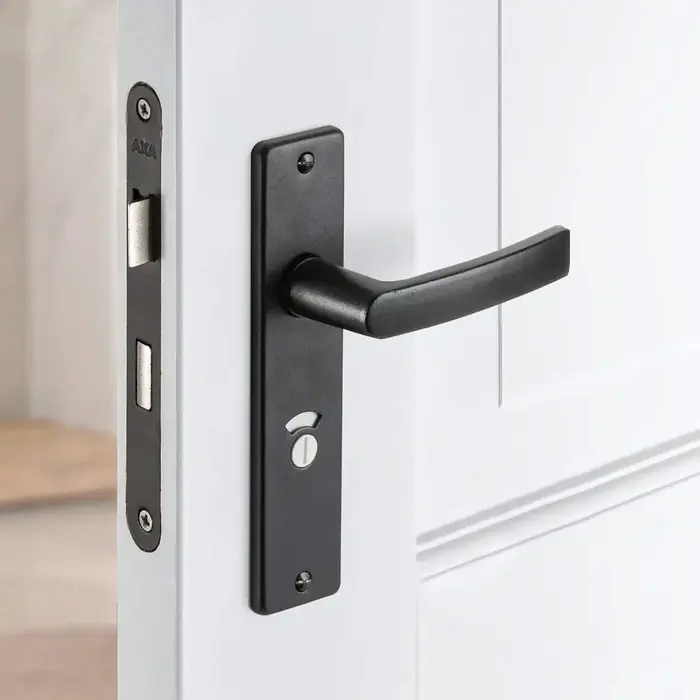 DKS Türgriffe aus anthrazitgrauem Aluminium, EDGE-Profil, kurze Abdeckung mit Griffblock