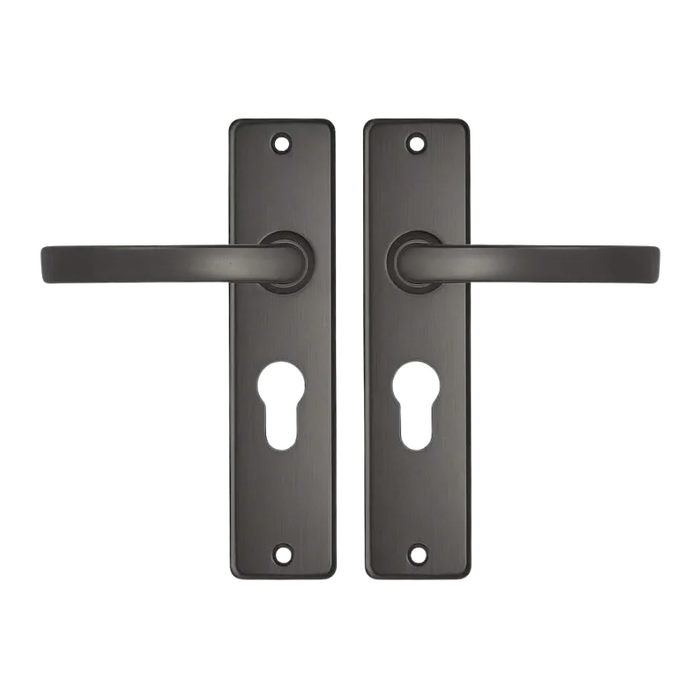 DKS Türgriffe aus anthrazitgrauem Aluminium, EDGE-Profil, kurze Abdeckung mit Griffblock