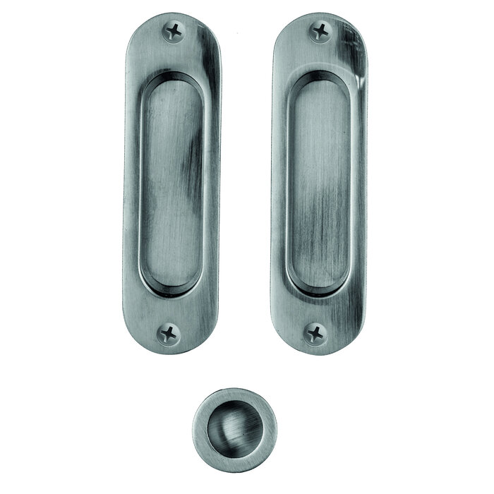 HDD Schiebetürschale FRA oval per Set Edelstahloptik