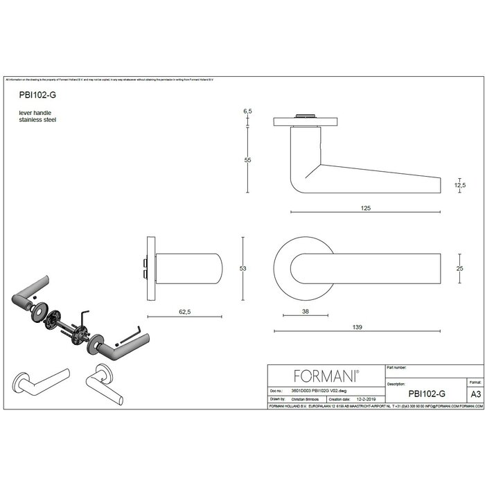 Formani Formani Türgriffe Piet Boon INC PBI102-G rund - Edelstahl matt