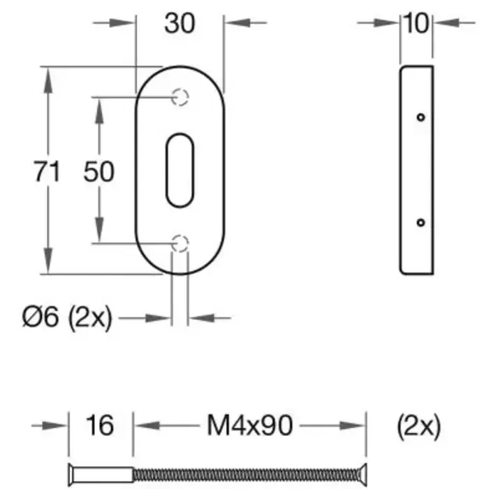 Artitec Pair of black oval key plates from Artitec