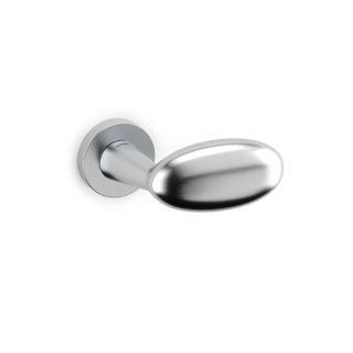 Olivari Olivari pair of Blindo door handles on round rosette in matt chrome