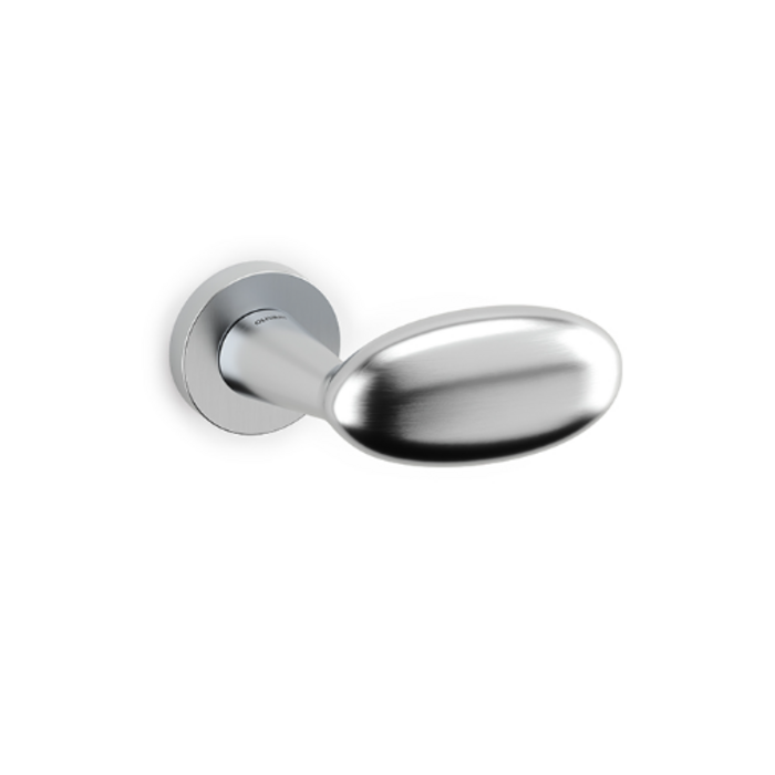 Olivari Paire de poignées de porte Blindo Olivari sur rosace ronde en chrome mat