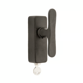 Dauby Black window handle PHT”T” aged iron lockable