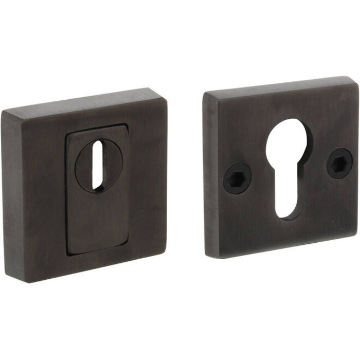 Olivari Olivari SKG3 security rosettes square 54x54x12mm profile cylinder hole with core pull protection PVD anthracite matt titanium