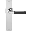 Formani Door handles NOUR EV100P210SFC on plate - polished stainless steel/black