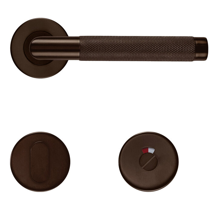 HDD Mat bronzen deurklinken HASHTAG op rond rozet Ø 53 mm