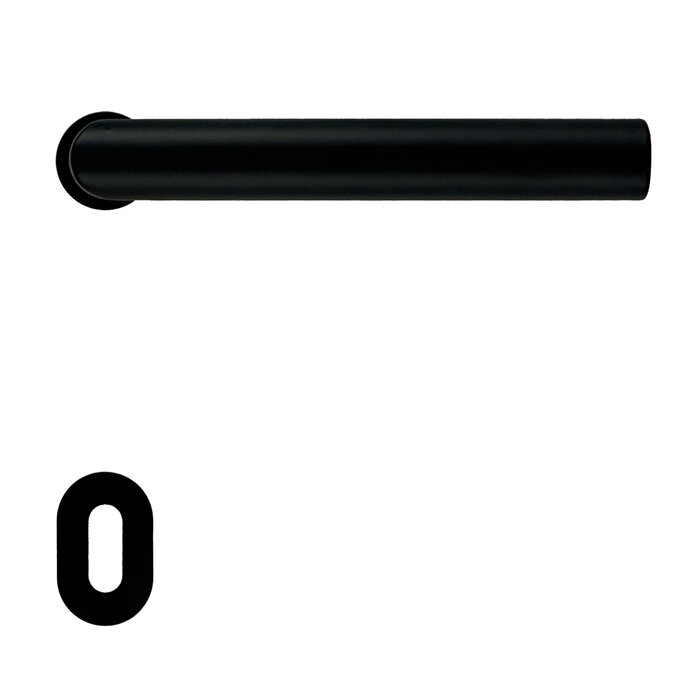 HDD Zwarte deurklinken I-Shape 19 mm  met minimalistisch rozet  Ø 25mm