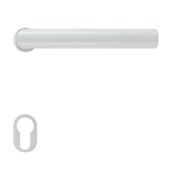 HDD Weiße Türgriffe mit Struktur – I-Form, 19 mm Edelstahl, mit minimalistischer Rosette Ø 25 mm