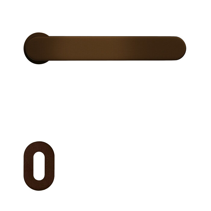 HDD Poignées de porte Minimal Build en bronze mat avec rosace minimaliste Ø 25 mm
