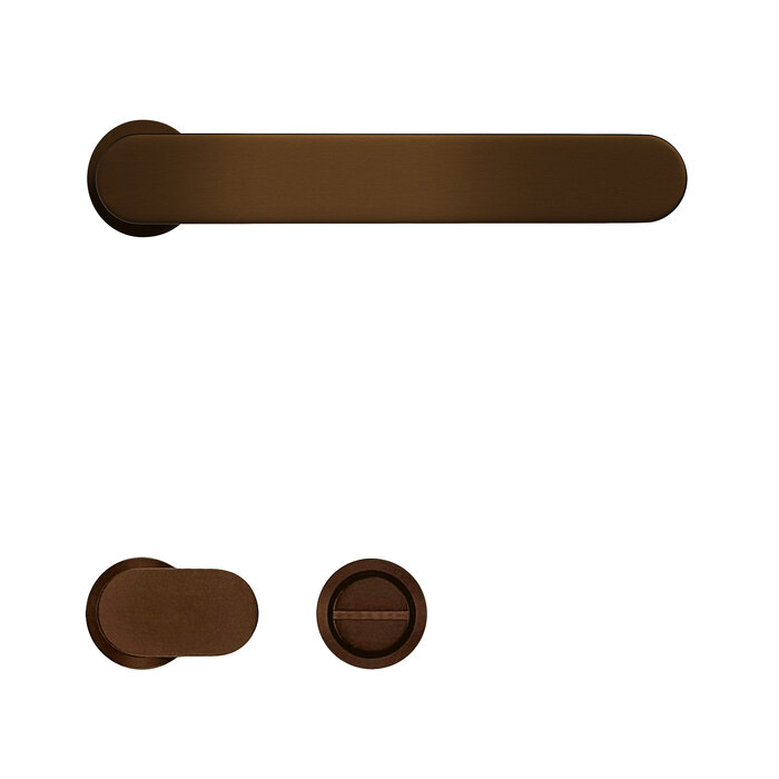 HDD Bronzen deurklinken Minimal Build  met minimalistisch rozet Ø 25mm