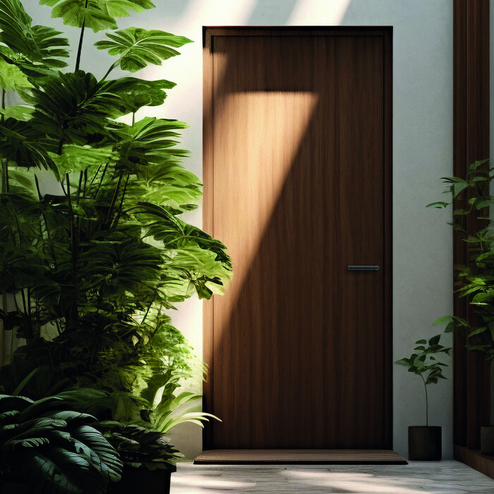 HDD Stainless steel plus door handles I-Shape 19 mm with minimalist rosette Ø 25 mm