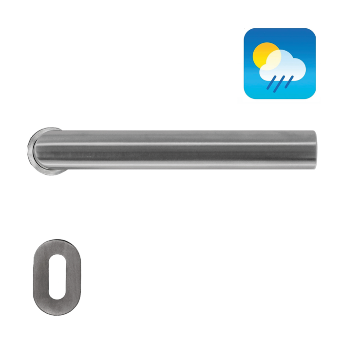 HDD Stainless steel plus door handles I-Shape 19 mm with minimalist rosette Ø 25 mm